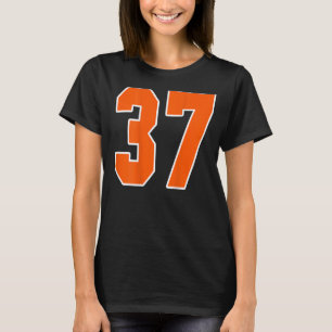 Back Print Orange Sports Block Number 37 For Sport T-Shirt