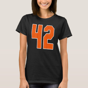 Back Print Orange Sports Block Number 42 For Sport T-Shirt