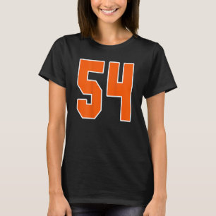 Back Print Orange Sports Block Number 54 For Sport T-Shirt