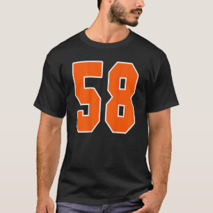 Back Print Orange Sports Block Number 58 For Sport T-Shirt