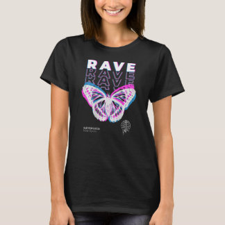 Back Print Rave Butterfly Techno Hardtechno Raving T-Shirt