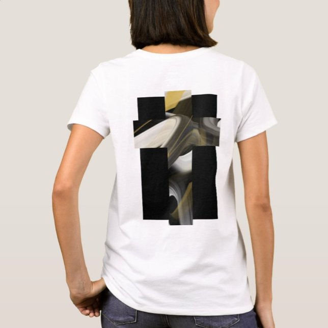 Back Print T-Shirt Trend Abstract Black White (Creator Uploaded)