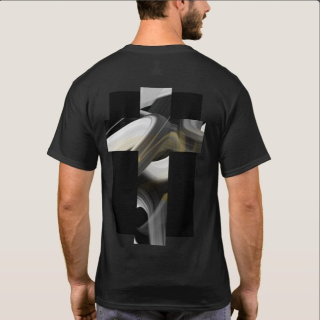 Back Print T-Shirt Trend Abstract Black White (Creator Uploaded)