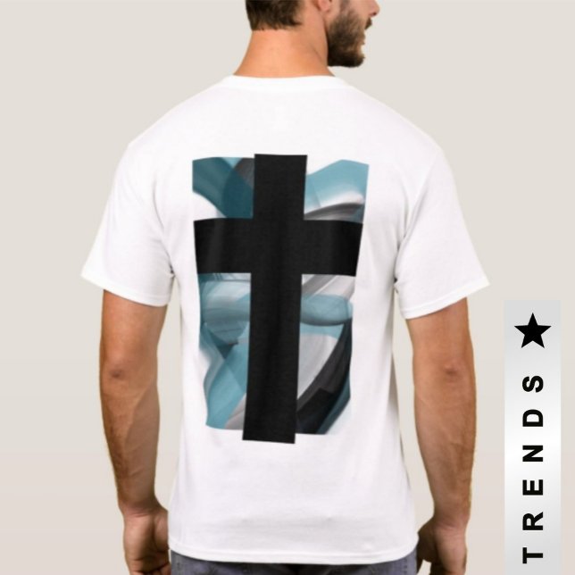 Back Print T-Shirt Trend Abstract Blue Ocean  (Creator Uploaded)