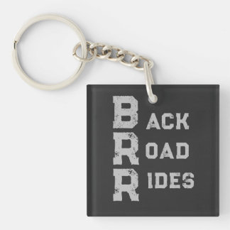 "Back Road Rides" Logo Grey Lettering Key Ring