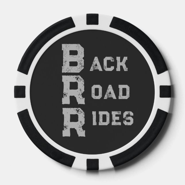 "Back Road Rides" Logo Grey Lettering Poker Chips (Front)