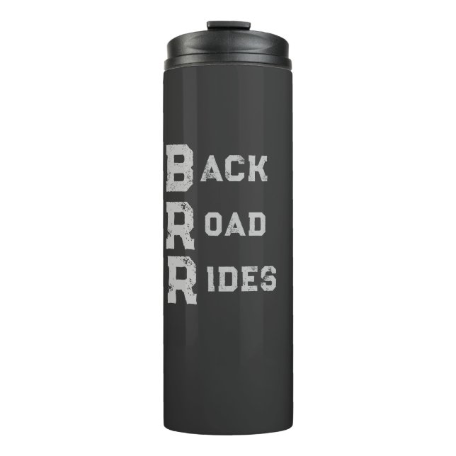 Back Road Rides Logo Grey Lettering Thermal Tumbler (Front)