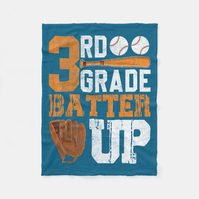 Back School 3rd Grade Students Illustration Fleece Blanket (Front)