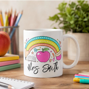 back School Rainbow Teacher Life Coffee Mug