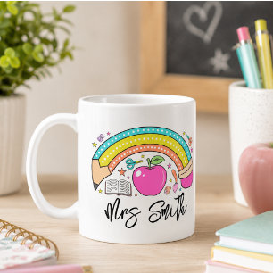 back School Rainbow Teacher Life Coffee Mug