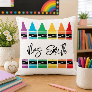 back School Rainbow Teacher Life Cushion