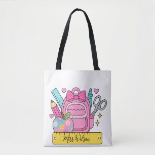 back School Rainbow Teacher Life Tote Bag
