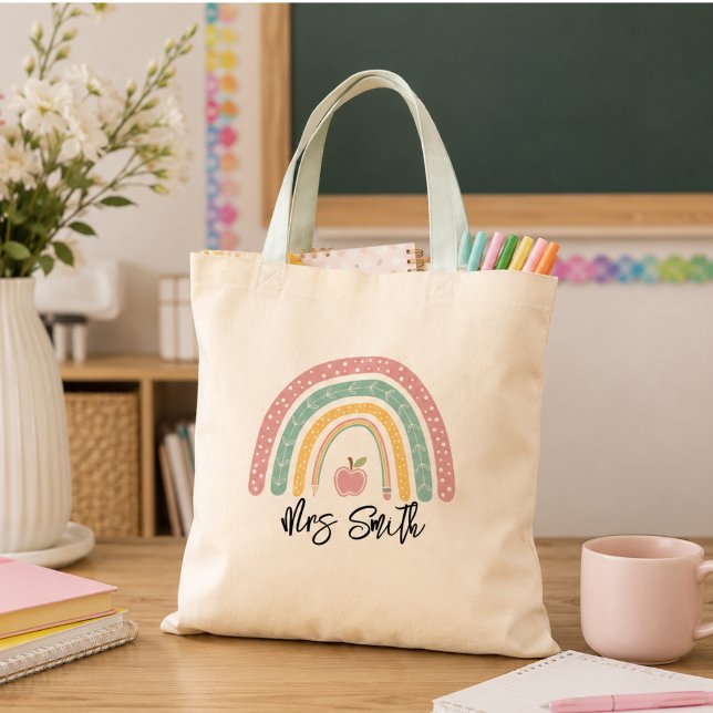 back School Rainbow Teacher Life Tote Bag (back School Rainbow Teacher Life Tote Bag)