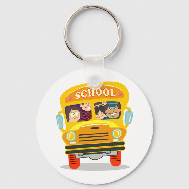 BACK SCHOOL SCHOOLBUS BUS STUDENTS TRANSPORTATION KEY RING (Front)