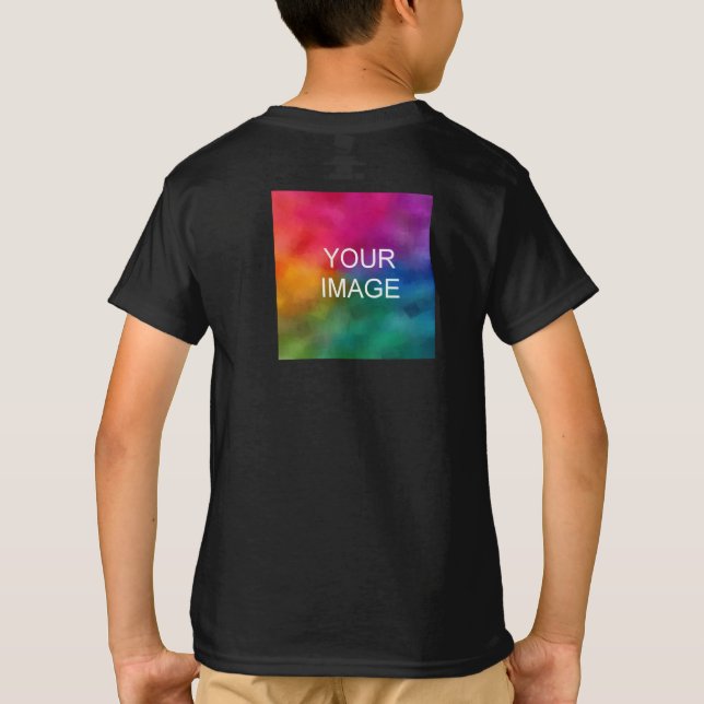 Back Side Design Print Customisable Template Boys T-Shirt (Back)