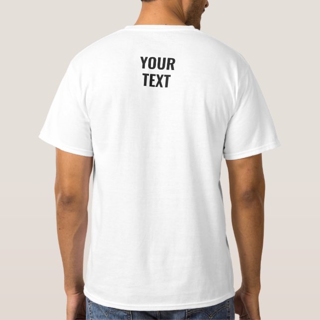 Back Side Design Print Template Mens White T-Shirt (Back)
