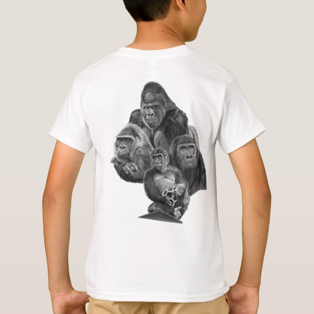 BACK SIDE ：Gorilla Family t-shirt  裏面：ゴリラ家族T-シャツ　 (Back)