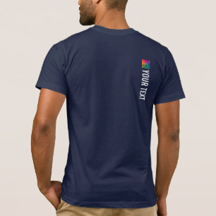 Back Side Print Add Image Text Mens Template T-Shirt