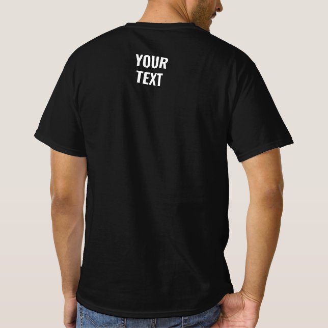 Back Side Print Design Template Mens Black T-Shirt (Back)