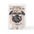 Back Surgery Funny Pug Dog Get Well Card