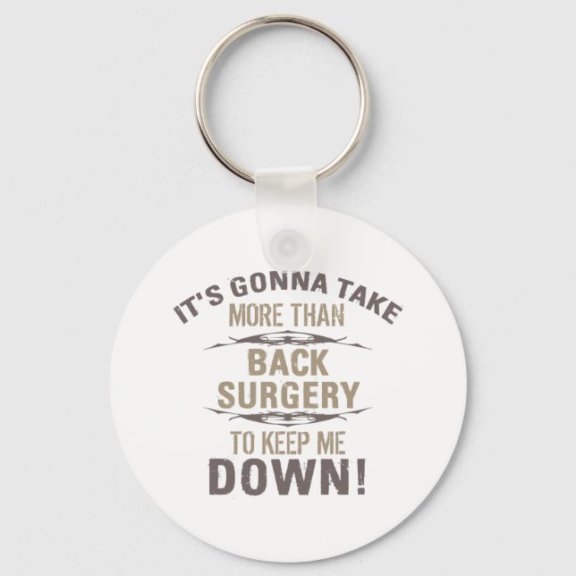 Back Surgery Humour Key Ring (Front)