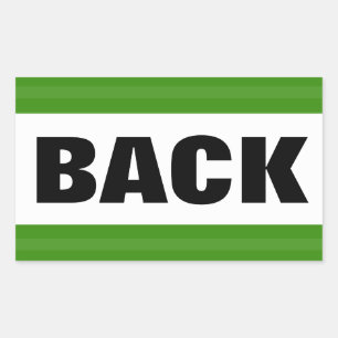BACK TEXT RECTANGULAR STICKER