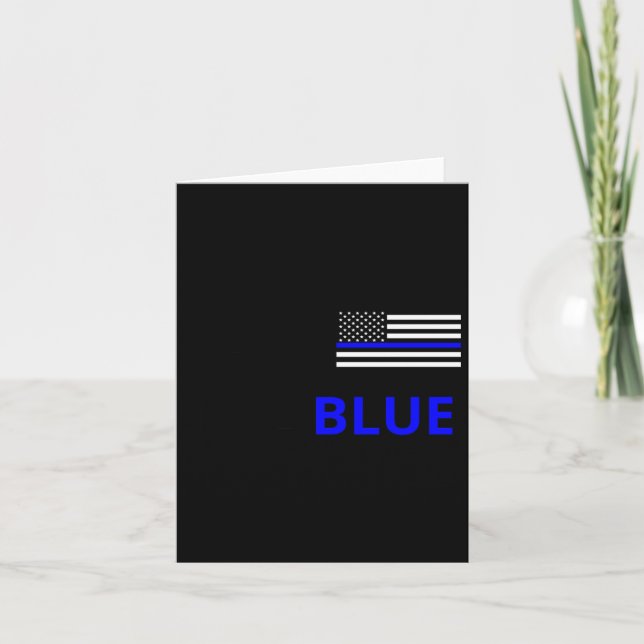 Back The Blue American Flag Sticker  Card (Front)