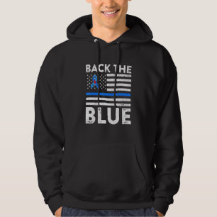 Back The Blue Diabetes Awareness American Flag Blu Hoodie