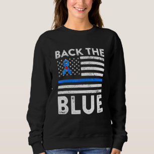 Back The Blue Diabetes Awareness American Flag Blu Sweatshirt