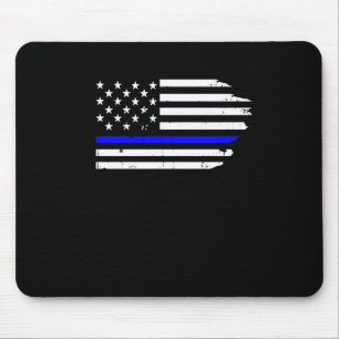 Back The Blue Flag Sticker Mouse Pad
