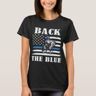 Back The Blue Gnome Mounted Police T-Shirt