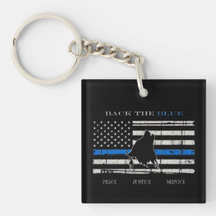 Back the Blue Key Ring