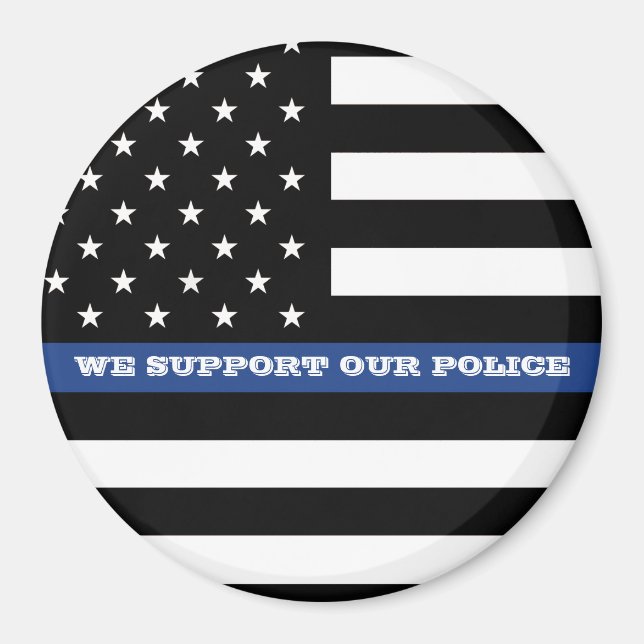 Back The Blue Large, 3 Inch Round Magnet (Front)