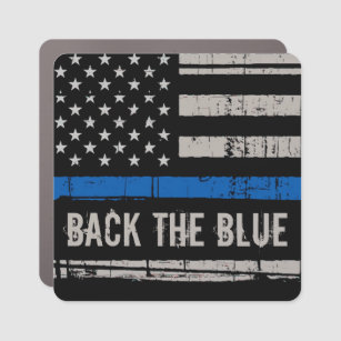 Back The Blue Law Enforcement Flag Thin Blue Line Car Magnet