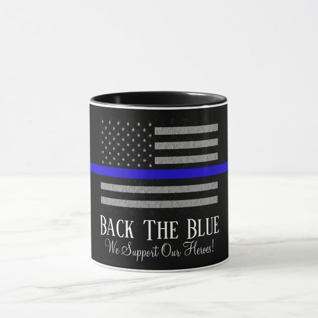 BACK THE BLUE SUPPORT POLICE MUG (Center)