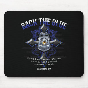 Back the Blue Thin Blue Line Flag Patriotic Police Mouse Pad