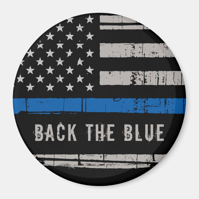 Back The Blue Thin Blue Line Magnet (Front)