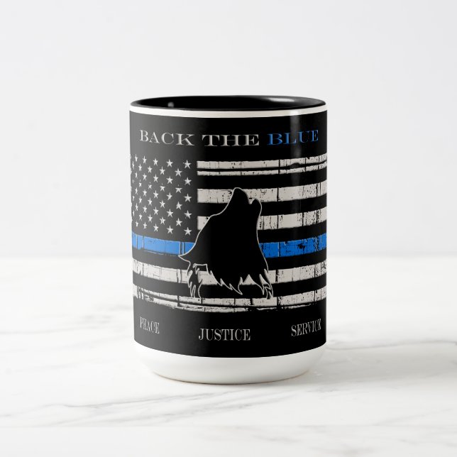 Back the Blue Two-Tone Coffee Mug (Center)
