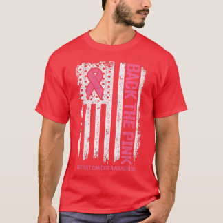 Back the Pink American Flag Breast Cancer Awarenes T-Shirt