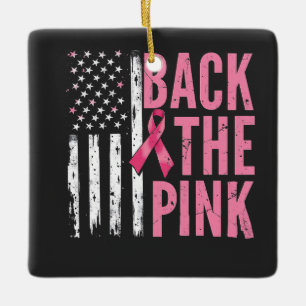 Back the Pink Breast Cancer Awareness Month  Ceramic Ornament