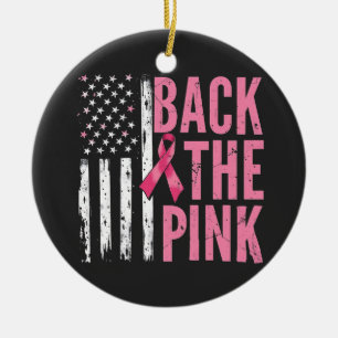 Back the Pink Breast Cancer Awareness Month  Ceramic Ornament
