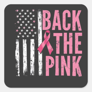Back the Pink Breast Cancer Awareness Month Square Sticker