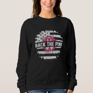 Back The Pink Daisy Flower Breast Cancer Awareness Sweatshirt