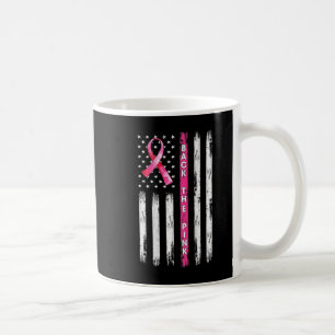 Back The Pink Ribbon American Flag Breast Cancer A Coffee Mug