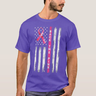 Back The Pink Ribbon American Flag Breast Cancer A T-Shirt