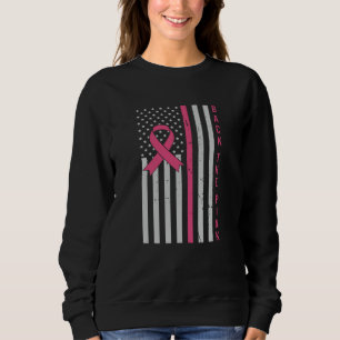 Back The Pink USA Flag Breast Cancer Awareness Sweatshirt