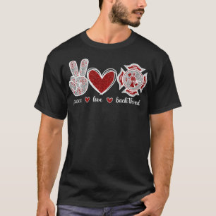 Back The Red Proud Firefighter Mum Wife Fireman T-Shirt