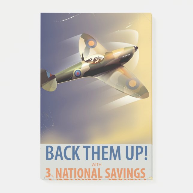 Back them up! WW2 poster Post-it Notes (Front)