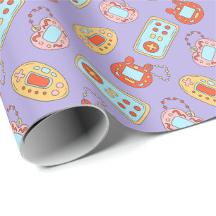 Back to 90s - Colourful Y2K Tamagotchi Toys Wrapping Paper