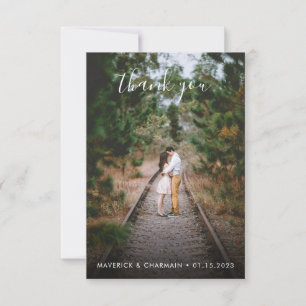 Back to back simple photo thank you card